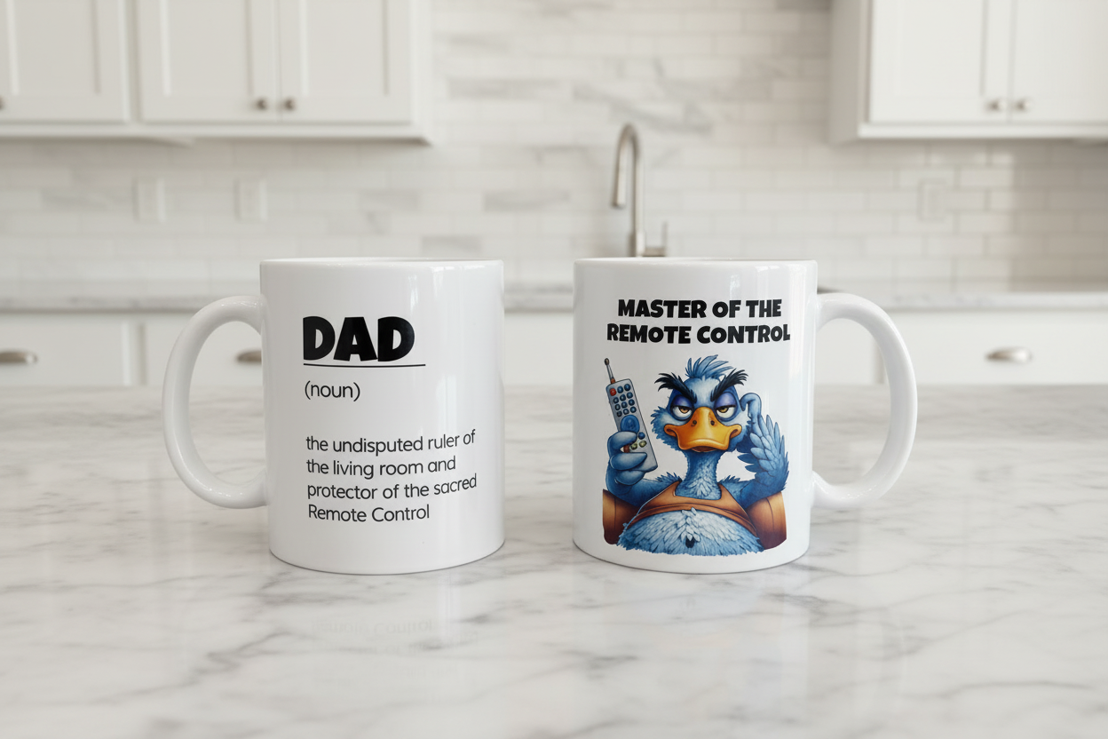 Ceramic Coffee Mug – “Master of the Remote Control”