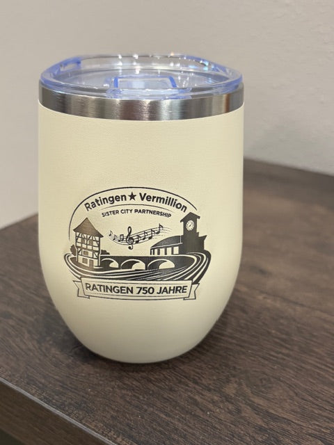 Vermillion, SD ↔ Ratingen, Germany | 750-Year Celebration 12oz Stainless Steel Tumbler with Lid