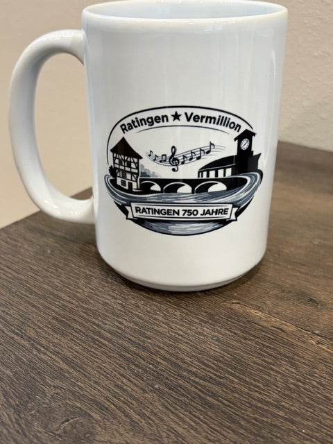 15 oz Ceramic Mug - Vermillion, SD ↔ Ratingen, Germany | 750-Year Celebration