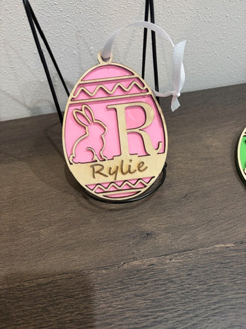 Personalized Easter Bunny Ornament / Basket Name Tag