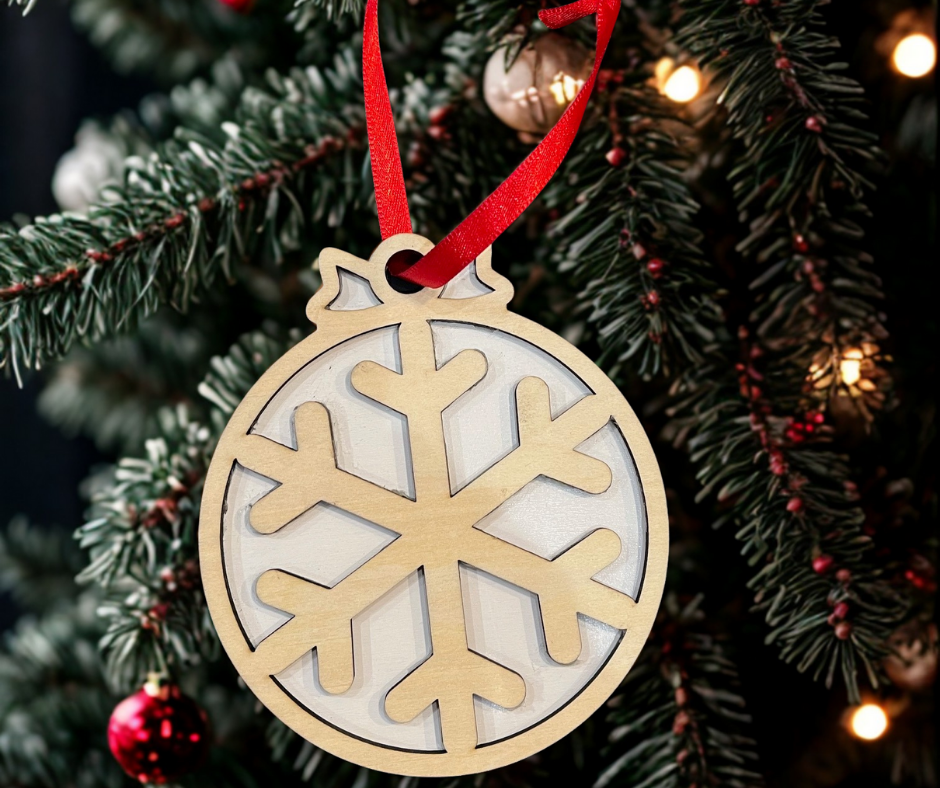 Snowflake Wooden Christmas Ornament