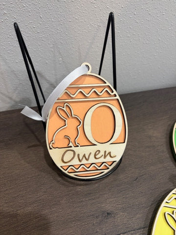 Personalized Easter Bunny Ornament / Basket Name Tag