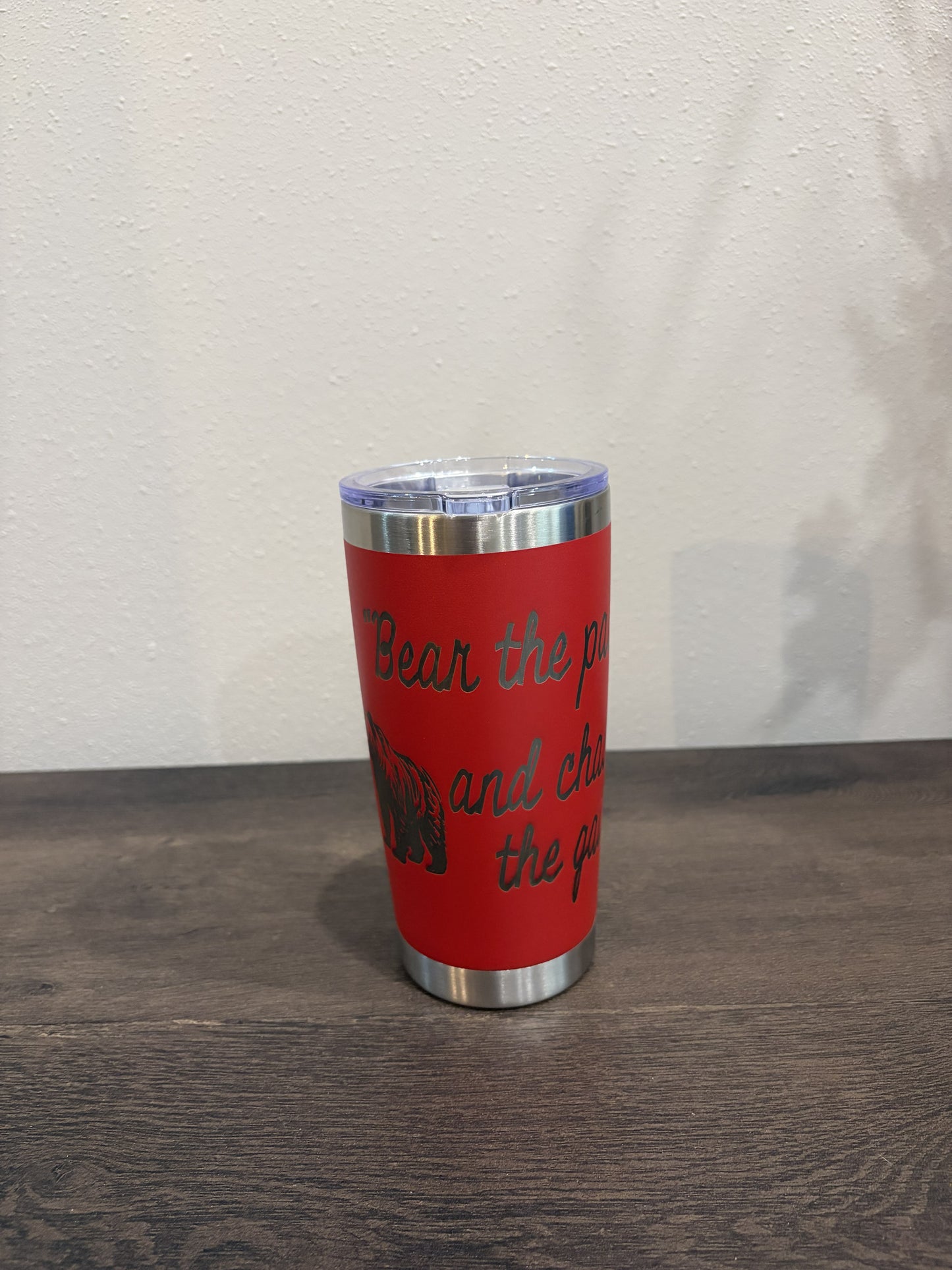 "Bear the Pain Chase the Gain" – 20oz Stainless Steel Travel Tumbler