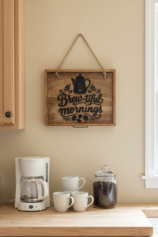 Brew-tiful Mornings Wooden Sign
