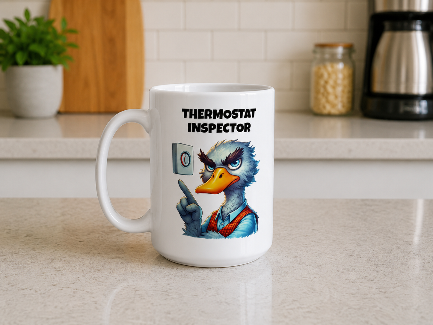 Ceramic Coffee Mug – “Thermostat Inspector"