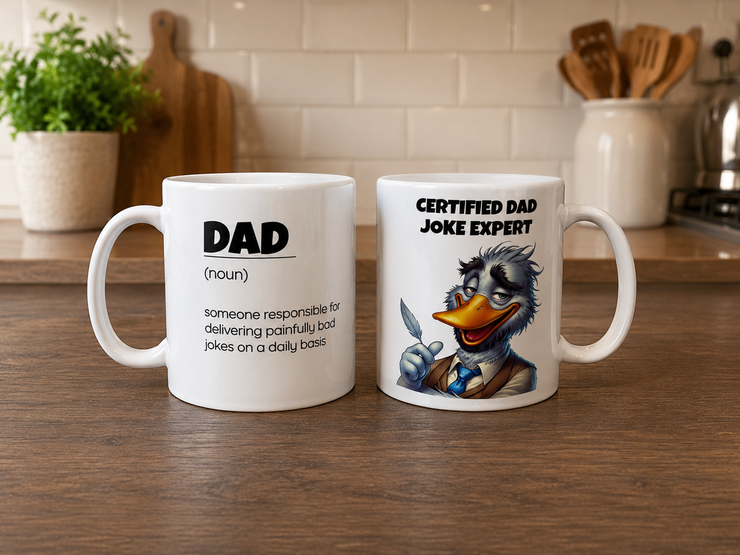 Ceramic Coffee Mug – “Certified Dad Joke Expert”