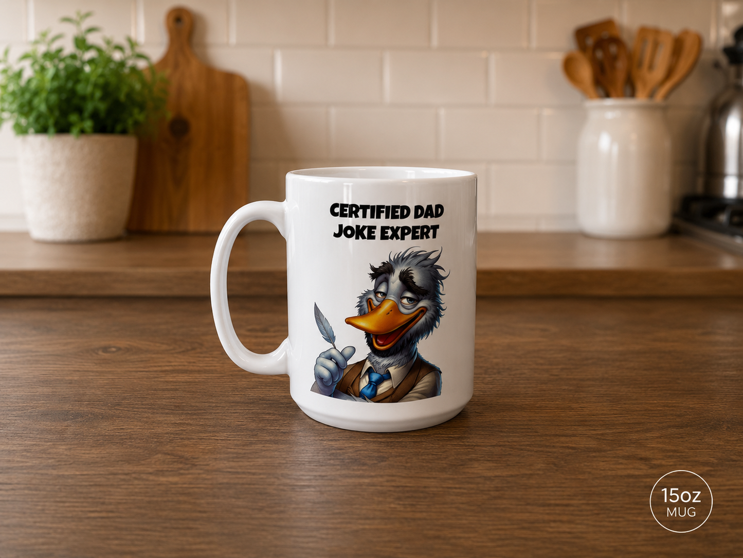 Ceramic Coffee Mug – “Certified Dad Joke Expert”