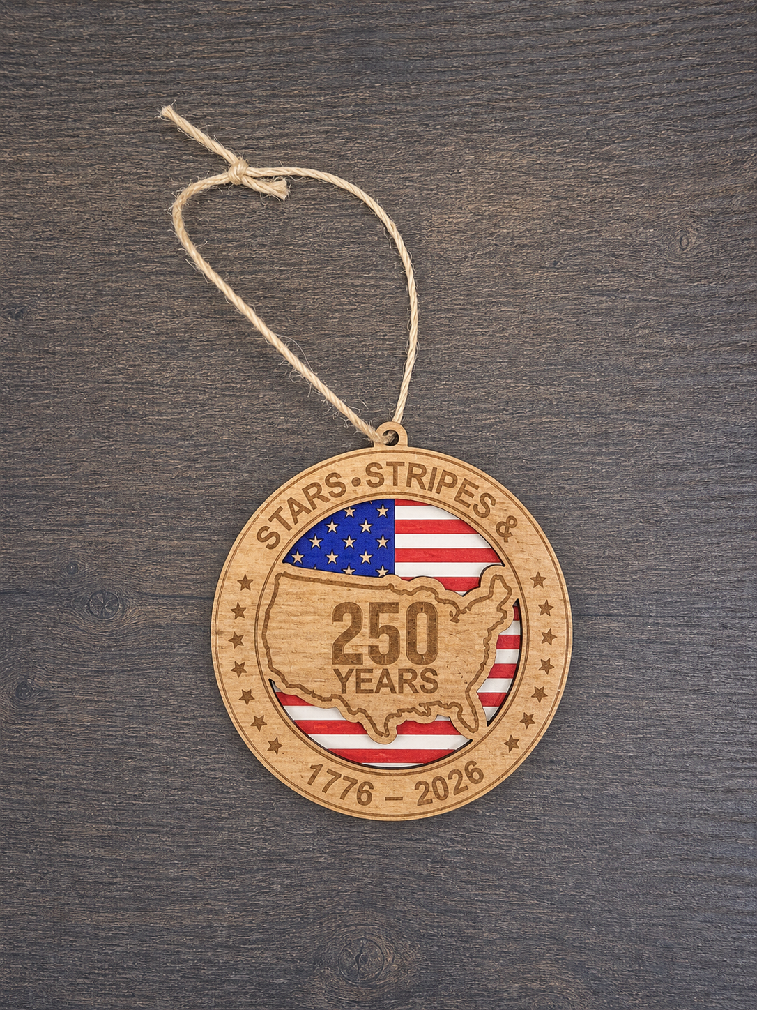 America’s 250th Anniversary Ornament - Stars, Stripes & 250 Years