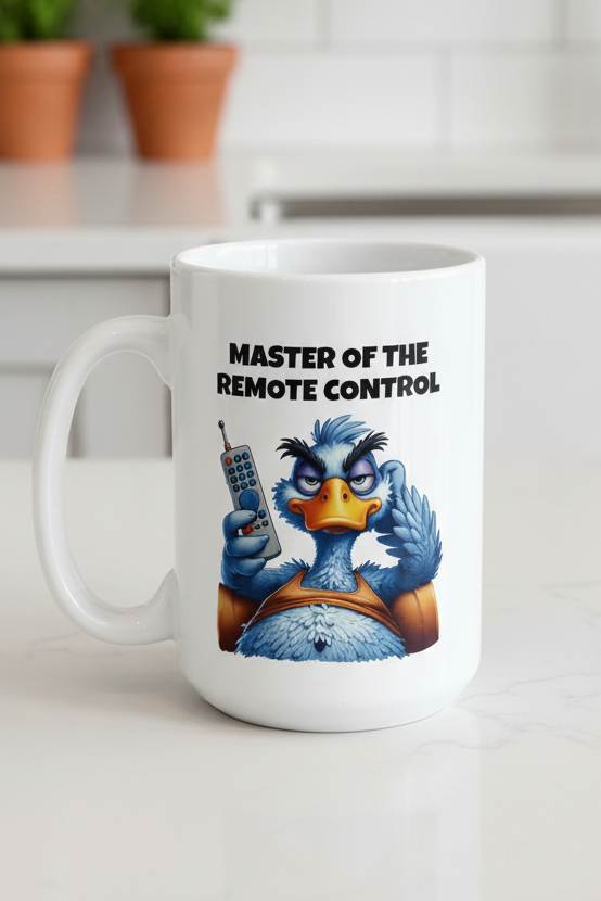 Ceramic Coffee Mug – “Master of the Remote Control”