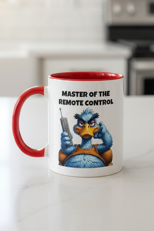 Ceramic Coffee Mug – “Master of the Remote Control”