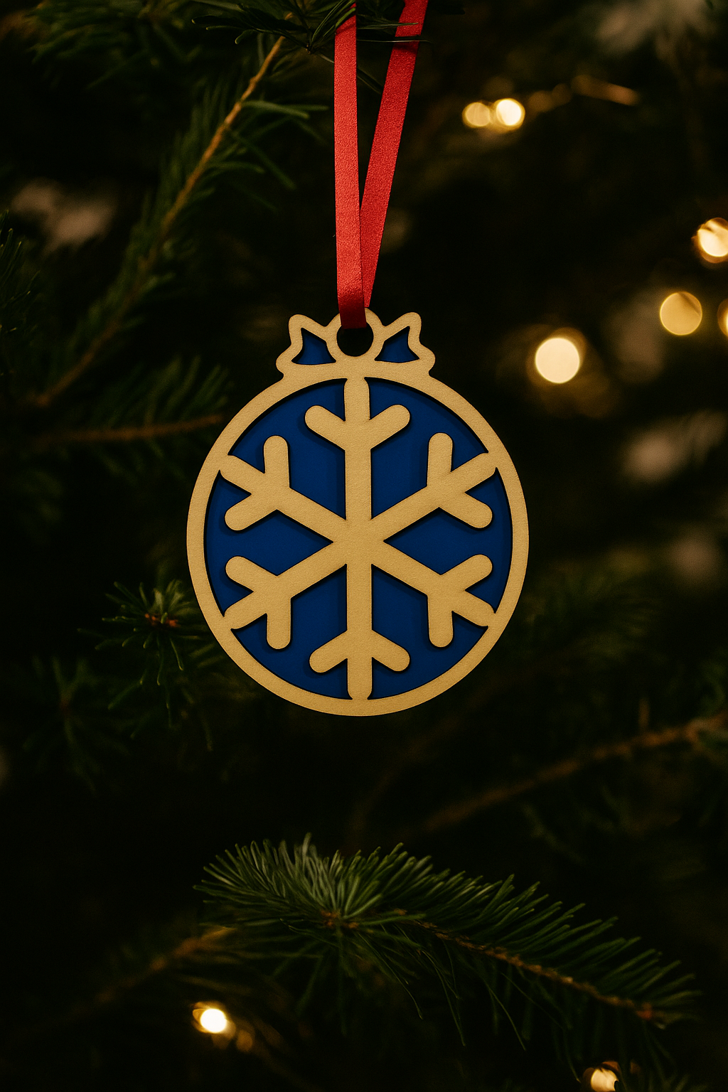Snowflake Wooden Christmas Ornament