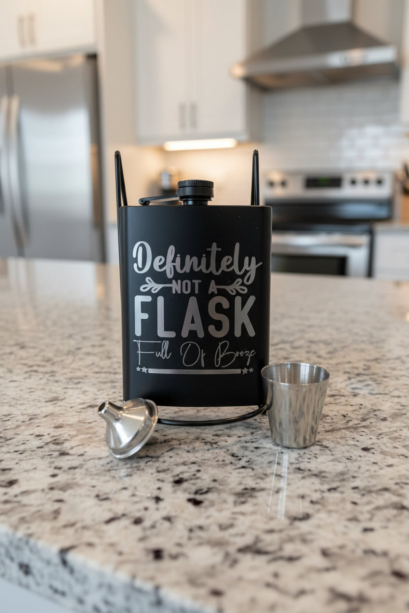 Definitely Not A Flask Full Of Booze Flask - 8 oz Stainless Steel Flask