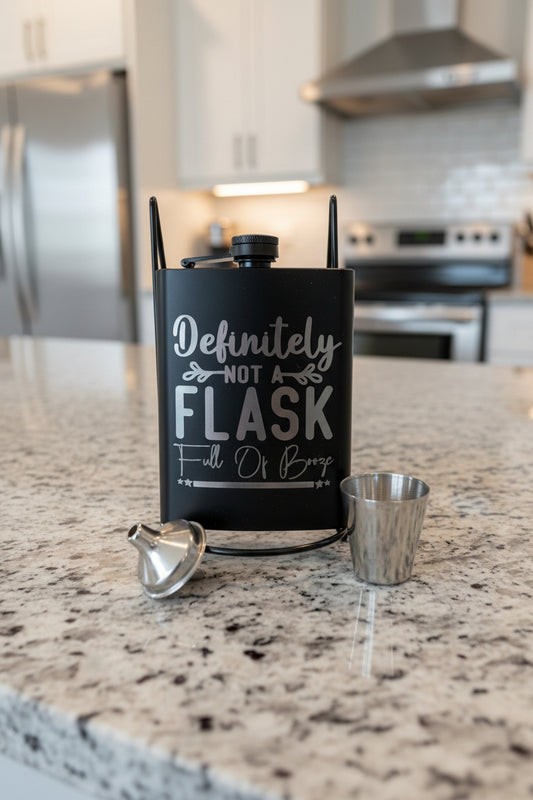 Definitely Not A Flask Full Of Booze Flask - 8 oz Stainless Steel Flask