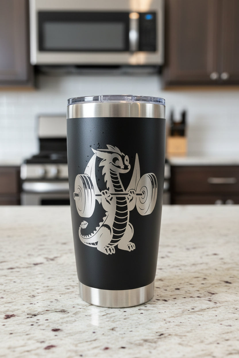 Gym Is My Therapy – 20oz Stainless Steel Travel Tumbler