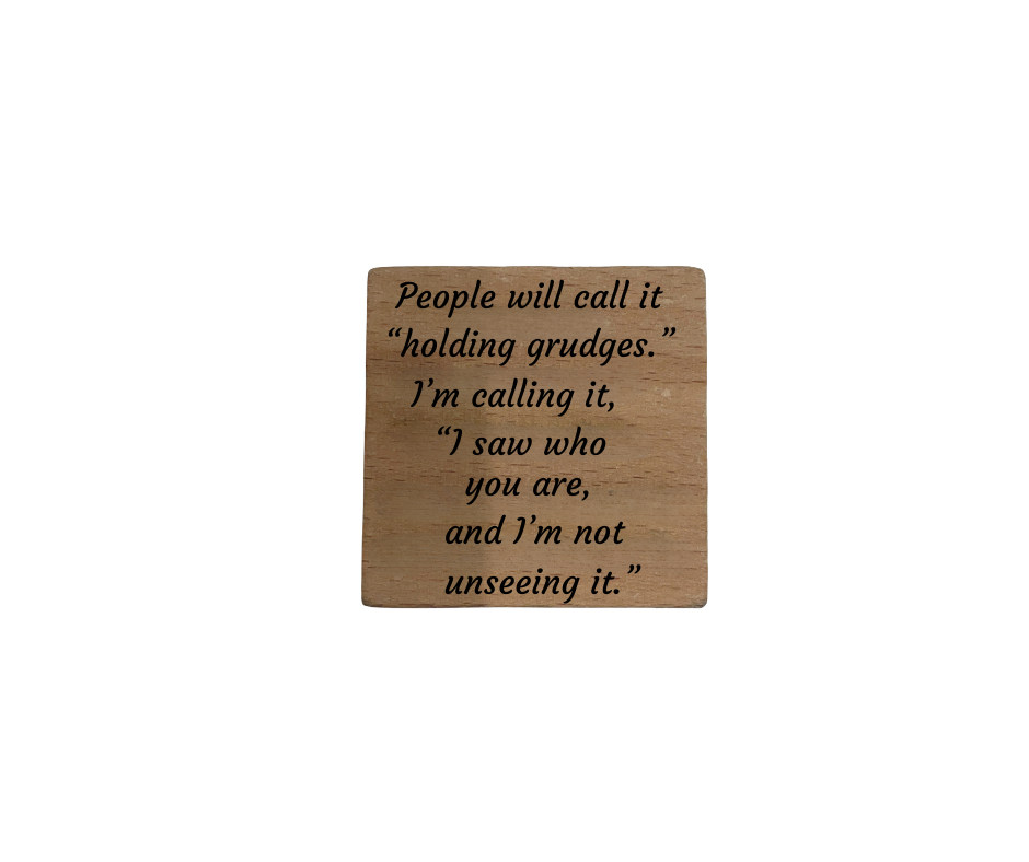 Inspirational Wooden Quote Magnet – Holding Grudges