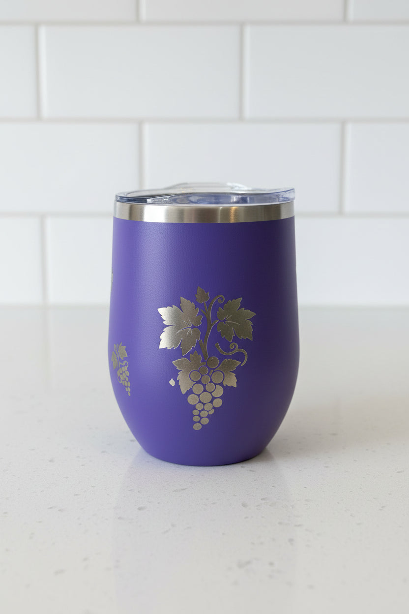 Home Is Where The Wine Is - 12 oz Engraved Wine Tumbler