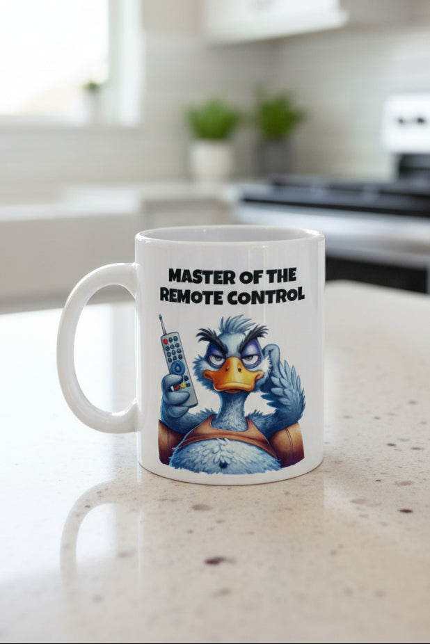 Ceramic Coffee Mug – “Master of the Remote Control”