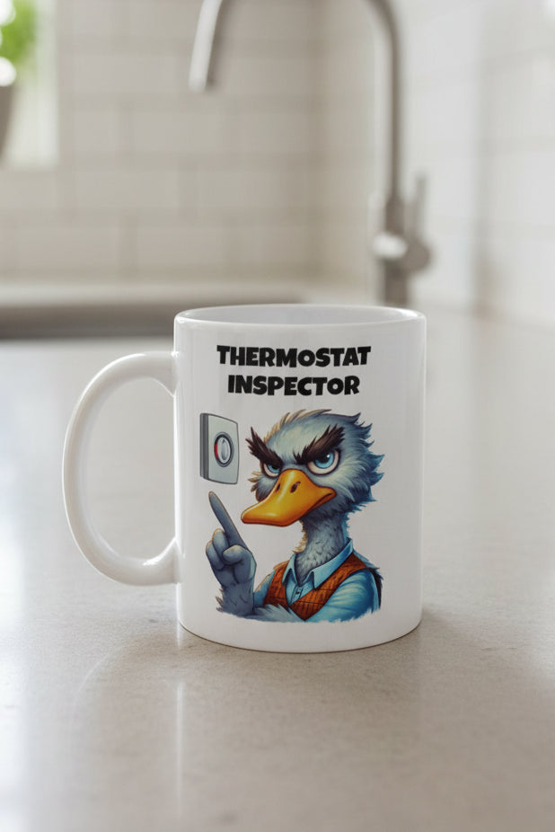 Ceramic Coffee Mug – “Thermostat Inspector"