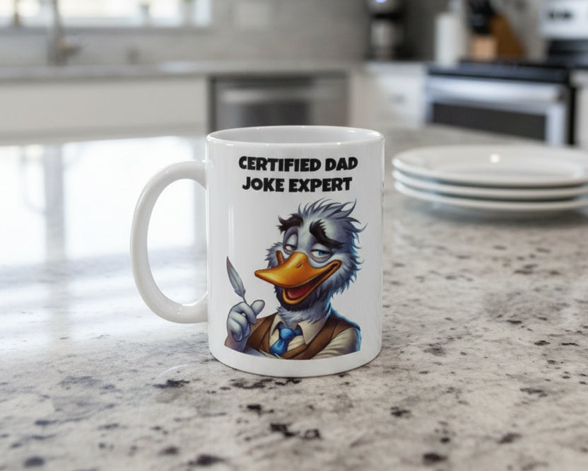 Ceramic Coffee Mug – “Certified Dad Joke Expert”