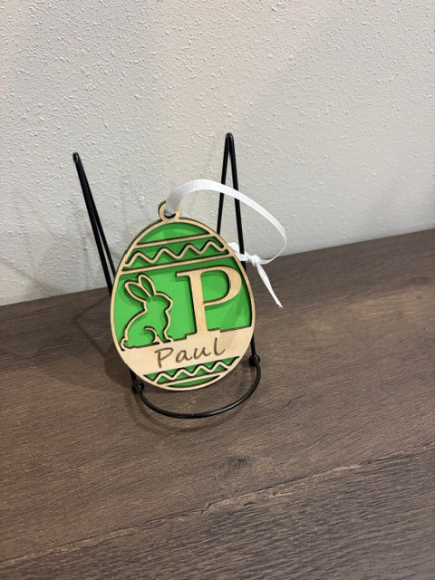 Personalized Easter Bunny Ornament / Basket Name Tag