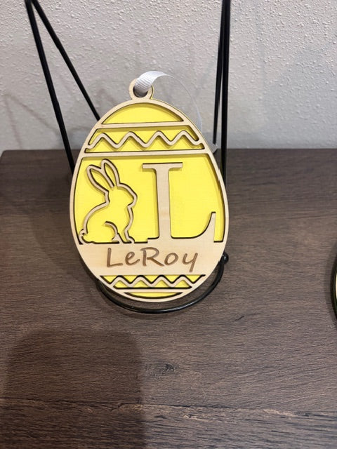 Personalized Easter Bunny Ornament / Basket Name Tag