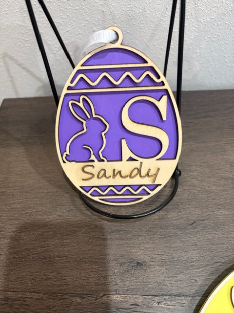 Personalized Easter Bunny Ornament / Basket Name Tag