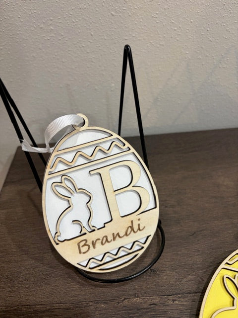 Personalized Easter Bunny Ornament / Basket Name Tag
