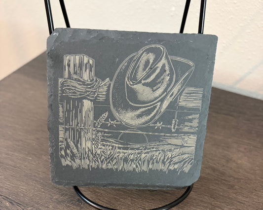 Rustic Western Slate Coaster
