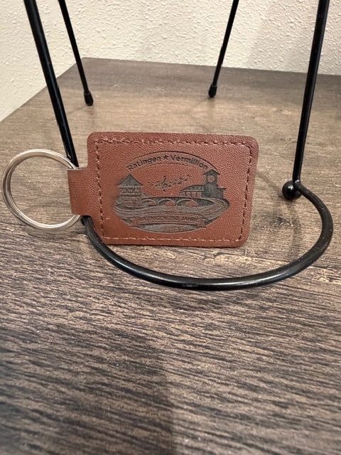 Vermillion, SD ↔ Ratingen, Germany | 750-Year Celebration Leather Keychain
