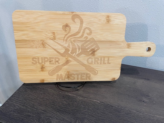 Bamboo Cutting Board with Handle - Super Grill Master