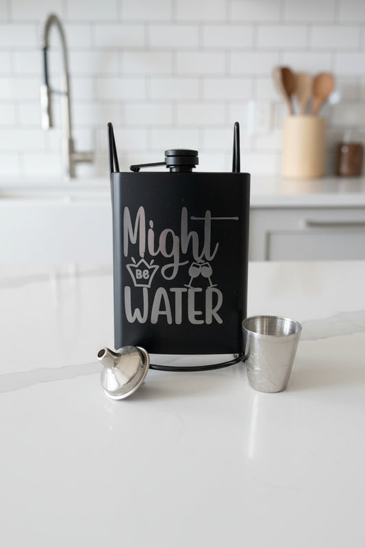 Might Be Water - 8 oz Stainless Steel Flask