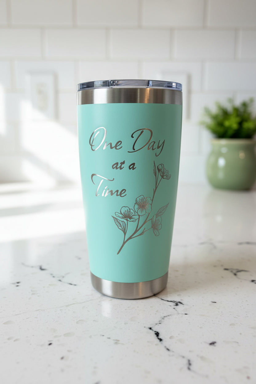 One Day At A Time – 20oz Stainless Steel Travel Tumbler
