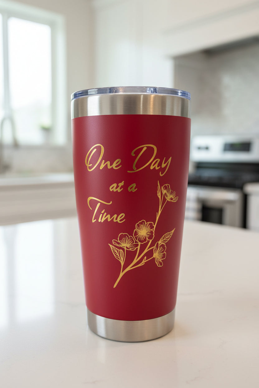 One Day At A Time – 20oz Stainless Steel Travel Tumbler