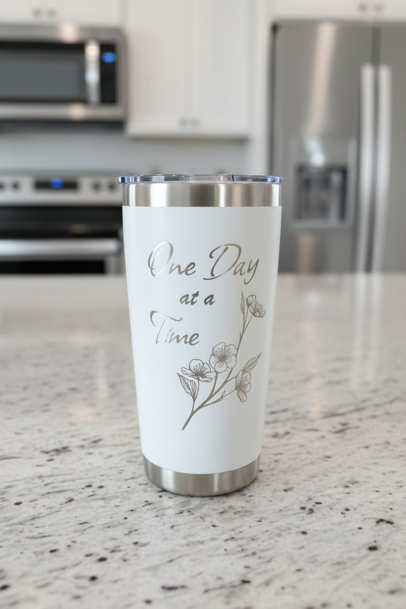 One Day At A Time – 20oz Stainless Steel Travel Tumbler