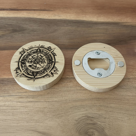 Pirate Compass - Engraved Wooden Magnetic Bottle Opener