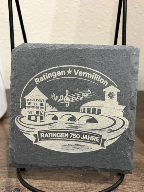 Vermillion, SD ↔ Ratingen, Germany | 750-Year Celebration Slate Coaster