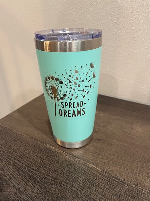 20 oz Stainless Steel Engraved Travel Mug - Spread Dreams