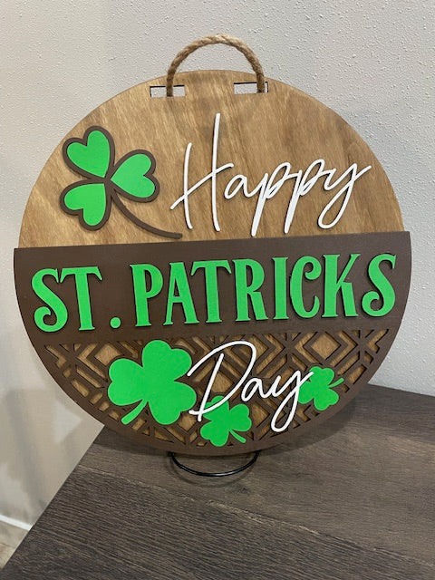 14" Round Happy St. Patrick's Day - Door Hanger
