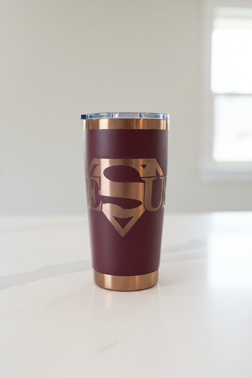 Superman Jesus – 20oz Stainless Steel Travel Tumbler