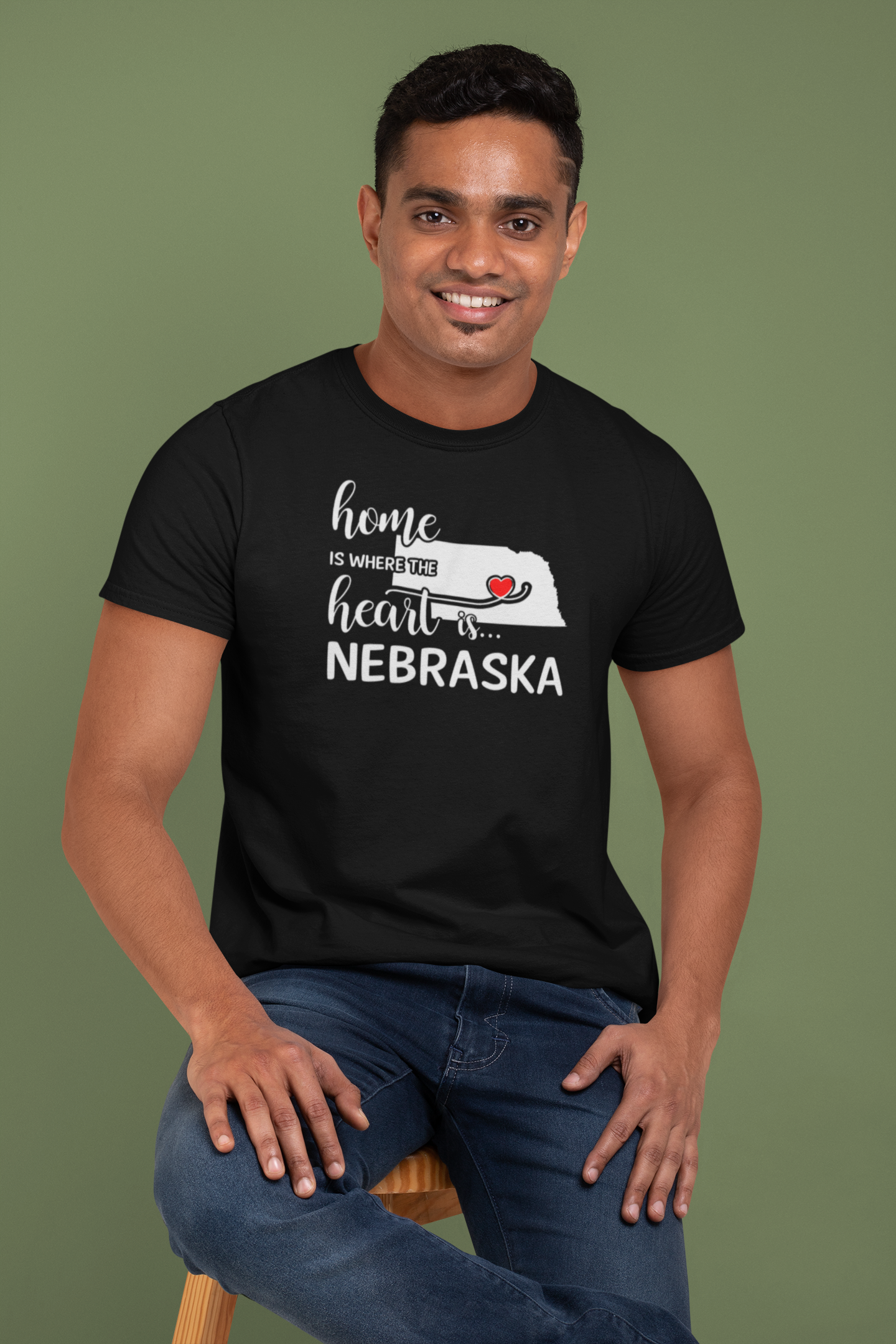 T-Shirt - Home is Where the Heart is....Nebraska.