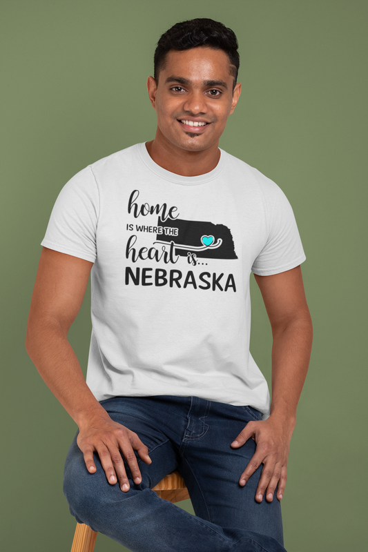 T-Shirt - Home is Where the Heart is....Nebraska.
