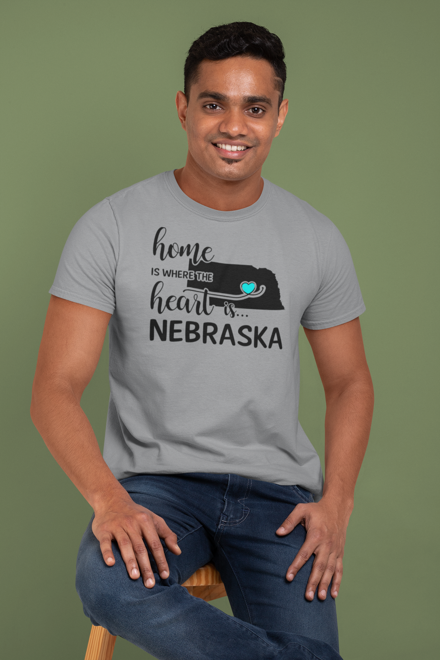 T-Shirt - Home is Where the Heart is....Nebraska.