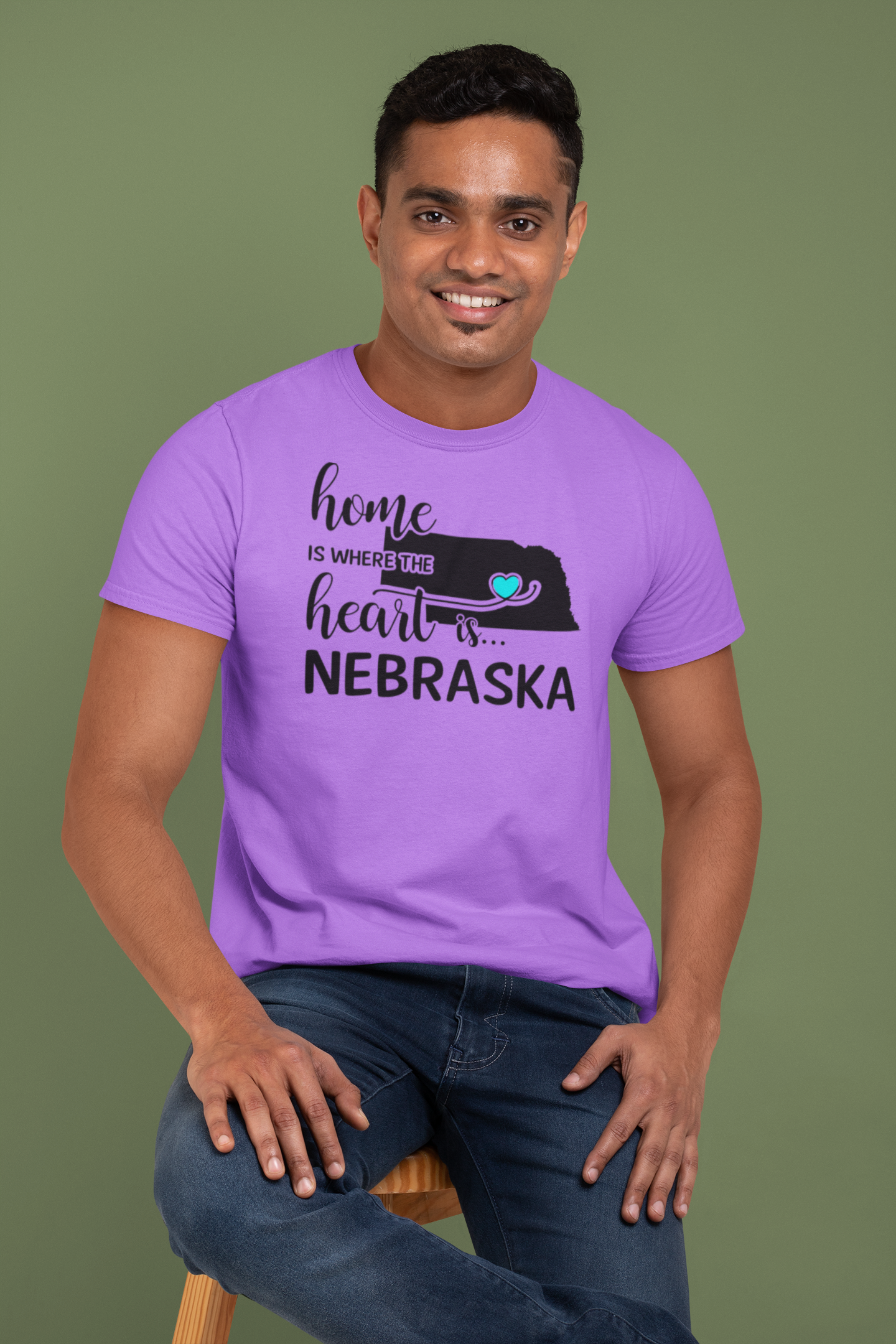 T-Shirt - Home is Where the Heart is....Nebraska.