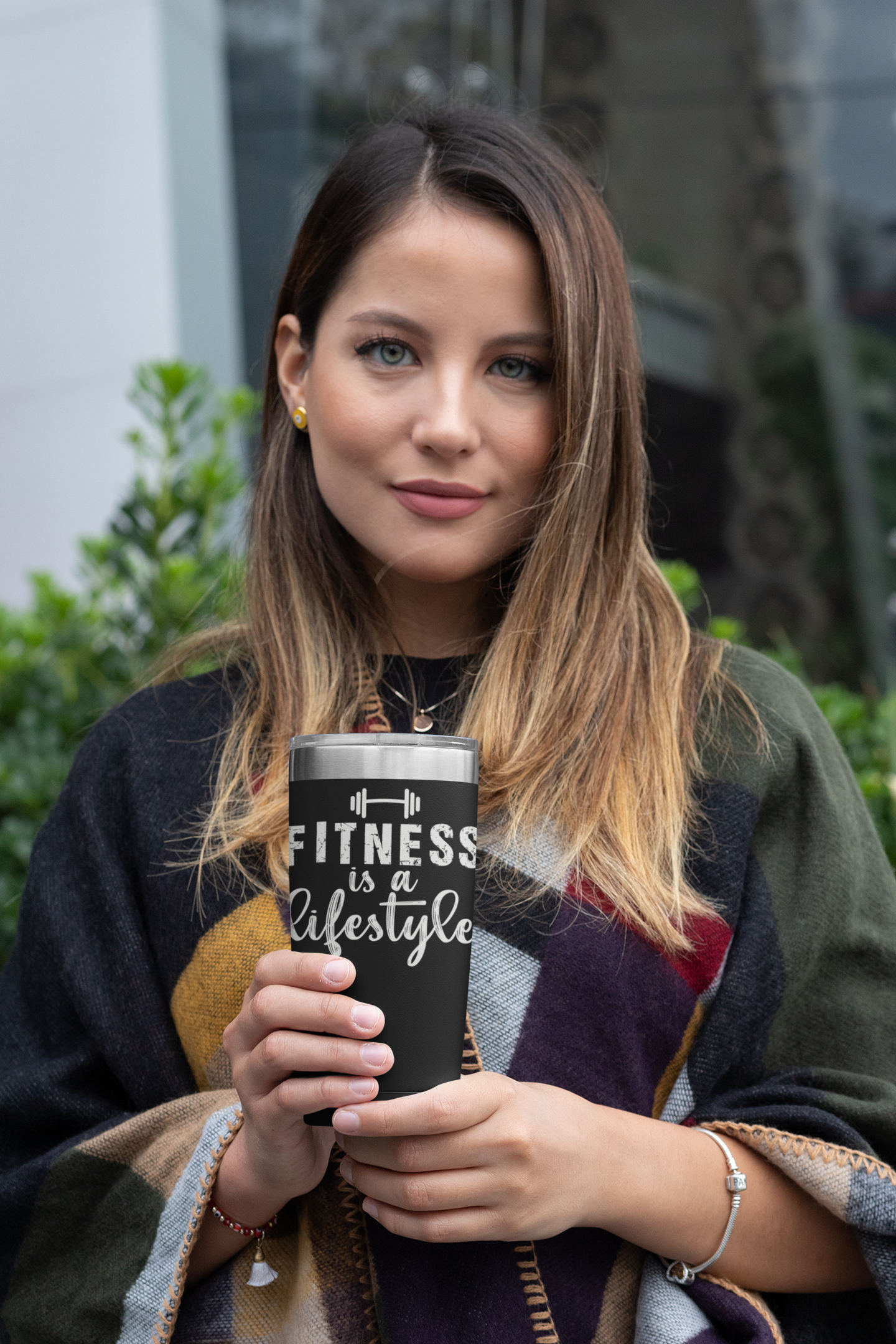 20 oz Stainless Steel Travel Mug - Fitness Is a Lifestyle