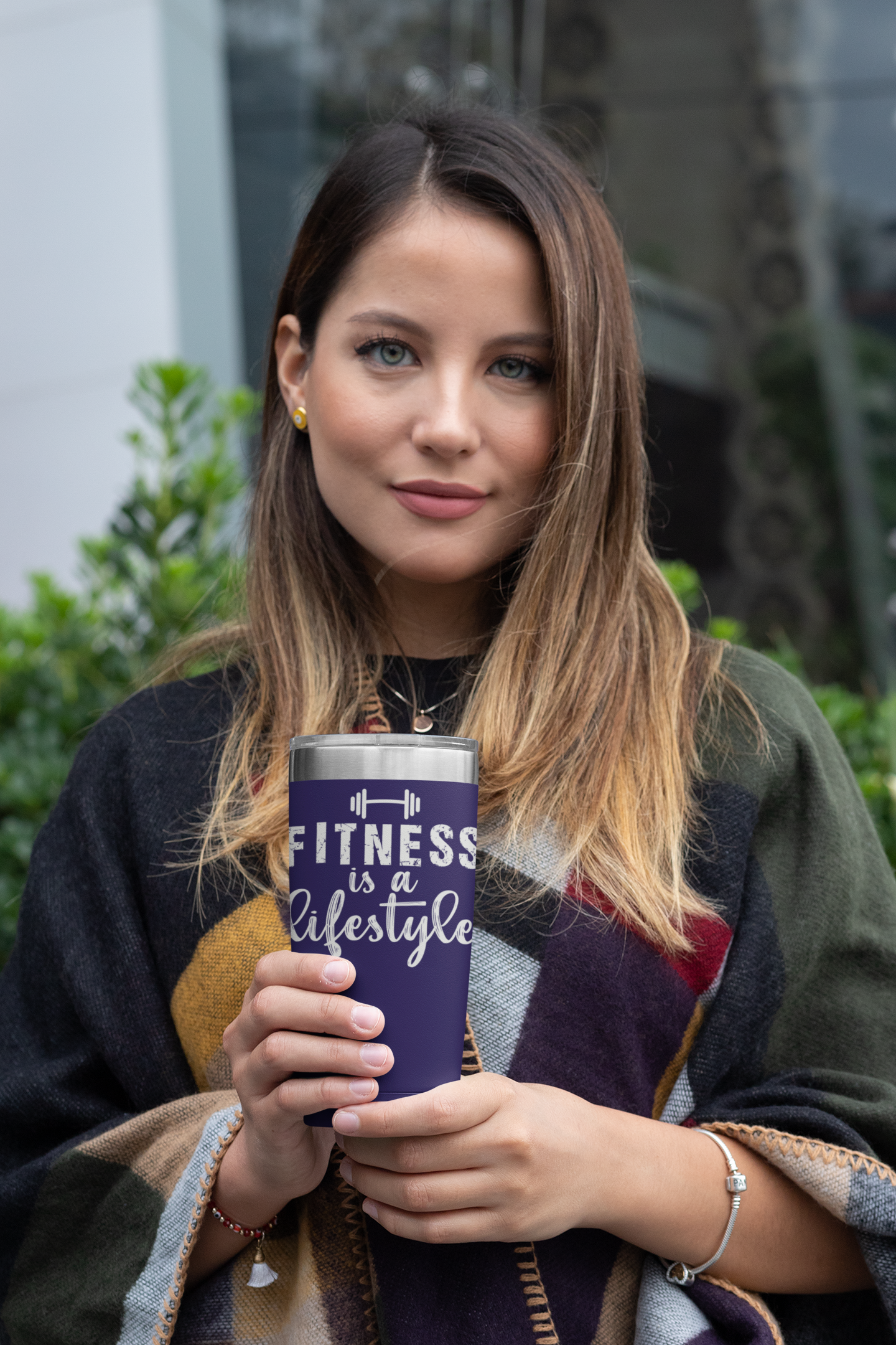 20 oz Stainless Steel Travel Mug - Fitness Is a Lifestyle