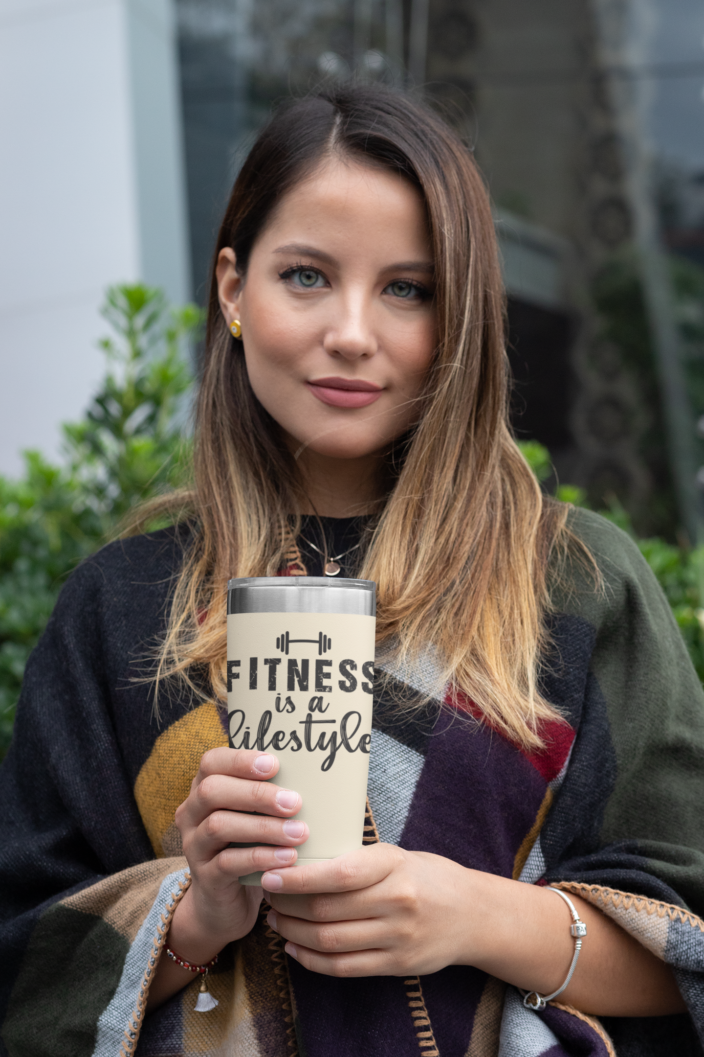 20 oz Stainless Steel Travel Mug - Fitness Is a Lifestyle